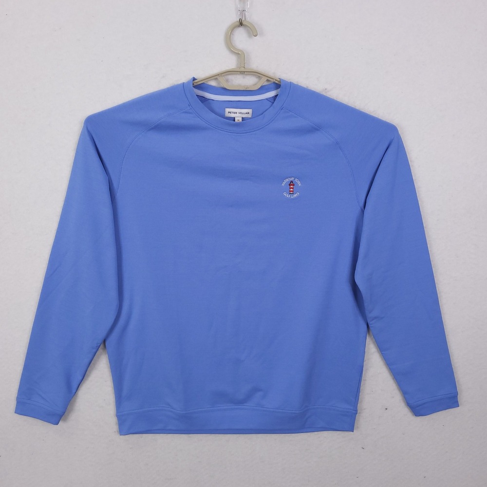 Peter Millar Pullover Mens M Blue Harbour Town Golf Links MS23EK43 Crewneck